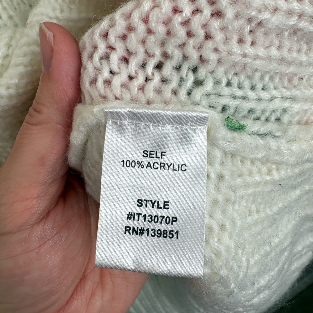 ODDY Cream Crewneck Sweater with Pink Rose Print size 1X/2X whimsy coquette - Picture 5 of 7
